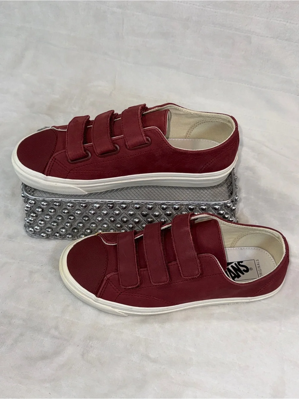 Vans Maroon Triple-Strap Canvas Sneakers size 8 men / 9.5 women